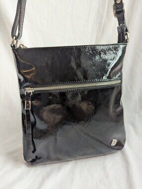 The Trend Black Patent Crossbody Bag Glossy Shoulder Purse